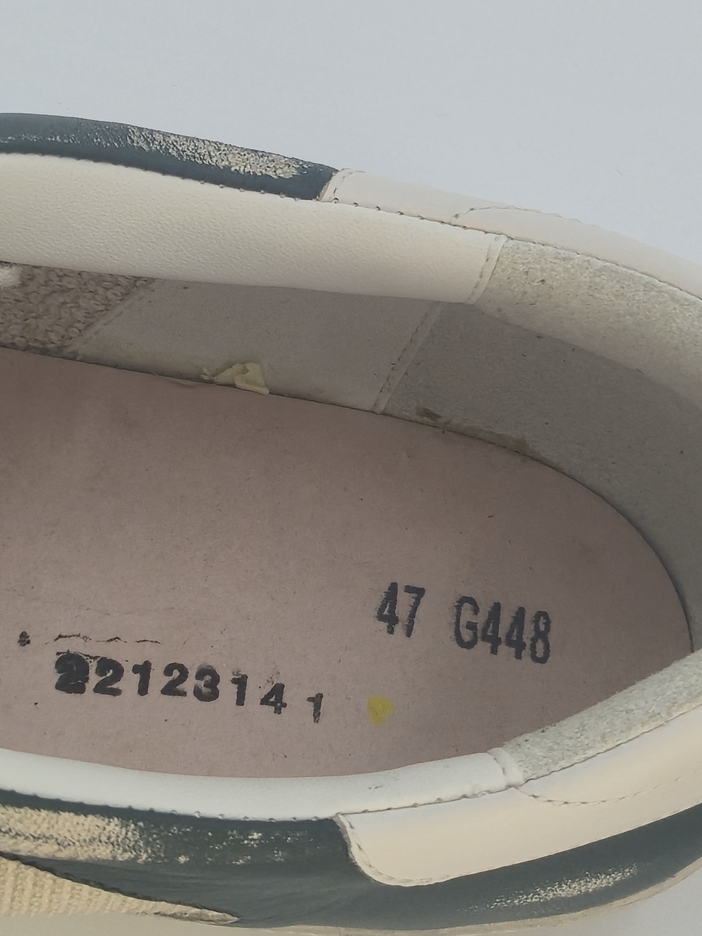 Golden Goose Super-Star Beige and Green Low-Top Sneakers Men's Size EU 47 US 14 - Picture 12 of 13